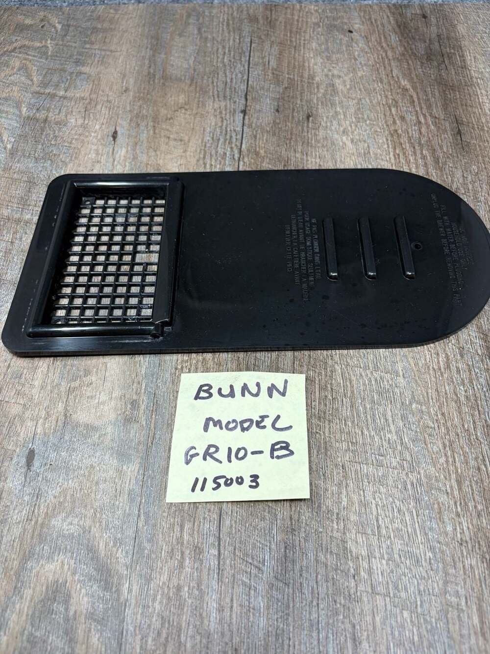 Bunn Model GR10-B 115003 Coffee Maker water reservoir cover Replacement Part